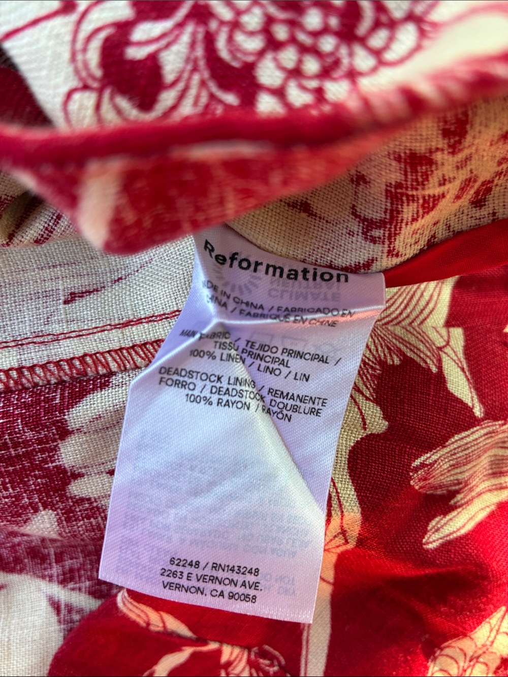 Reformation Mia Low Waist Linen Skort Las Dalias - Picture 8 of 8